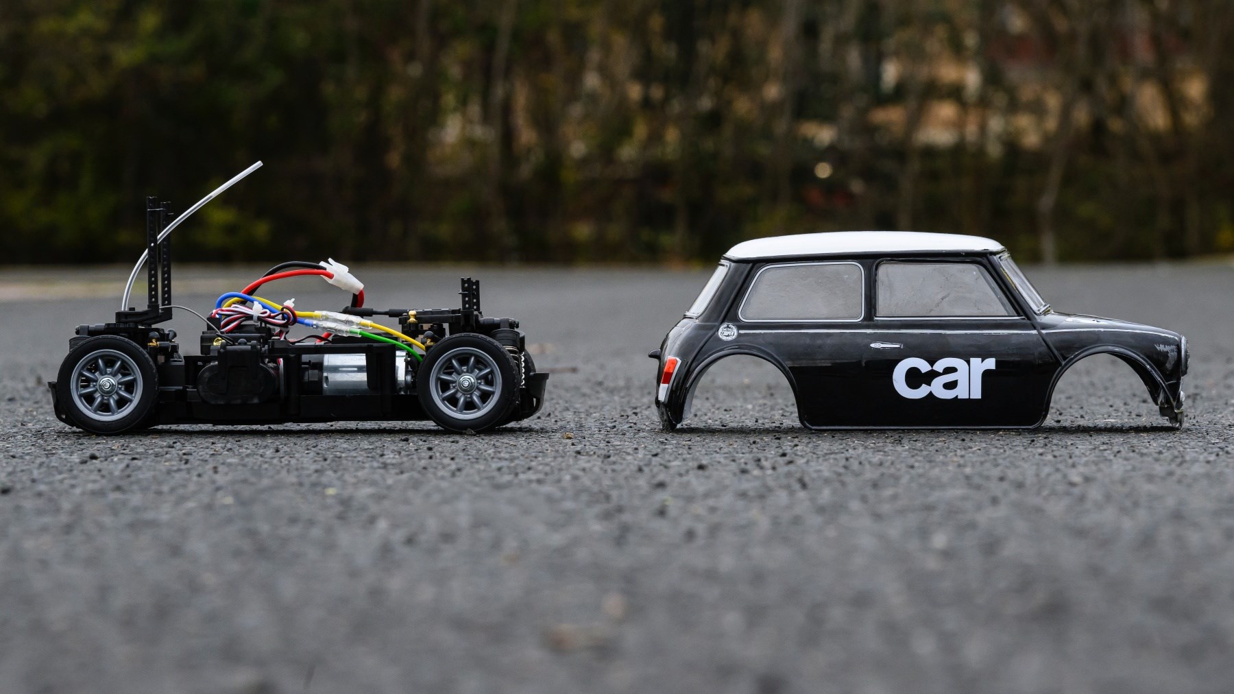 Tamiya MB-01 Mini Cooper Racing body and chassis