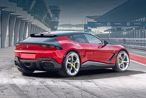 CAR's vision of the Ferrari EV, illustrated by Andrei Avarvarii